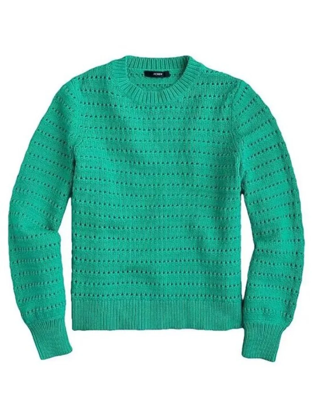 New J.Crew Cotton Blend Pointelle Sweater Teal Small